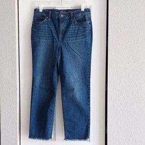 Style & Co Blue Denim Ankle Fringe Jeans-Women's Size 12P